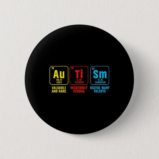 Autismus-Elemente Periodensystem Awareness Asd Män Button (Vorderseite)