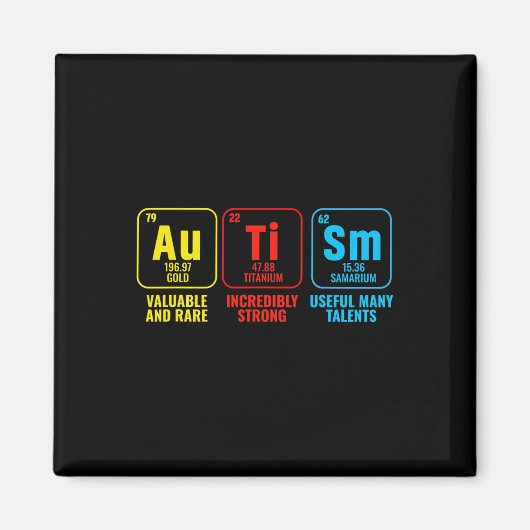 Autismus-Elemente Periodensystem Bewusstsein Asd M Magnet (Vorne)