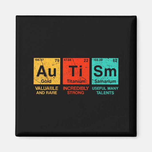Autismus-Elemente Periodensystem Bewusstsein Asd M Magnet (Vorne)