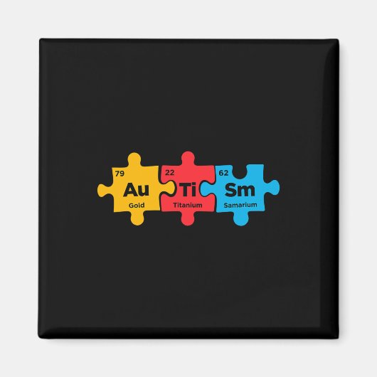 Autismus-Elemente Periodensystem-Puzzle-Bewusstsei Magnet (Vorne)