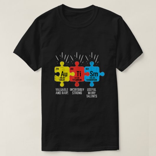 Autismus Elemente Periodische Tafelbewusstsein ASD T-Shirt (Design vorne)
