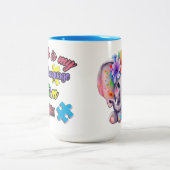 Autismus Elephant Puzzle Zweifarbige Tasse (Mittel)