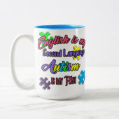 Autismus Elephant Puzzle Zweifarbige Tasse (Links)