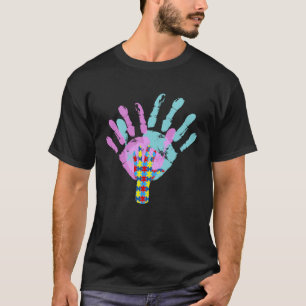 Autismus-Eltern-Aufmerksamkeits-Handabdruck für Ma T-Shirt