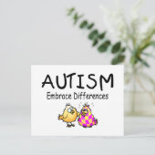 Autismus Embrace Differenzen Postkarte (Stehend Vorderseite)