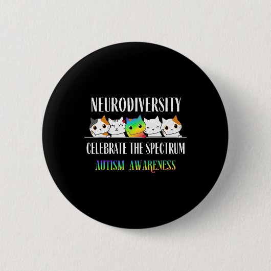 Autismus Embrace Neurodiversity feiert Funny Spec Button (Vorderseite)