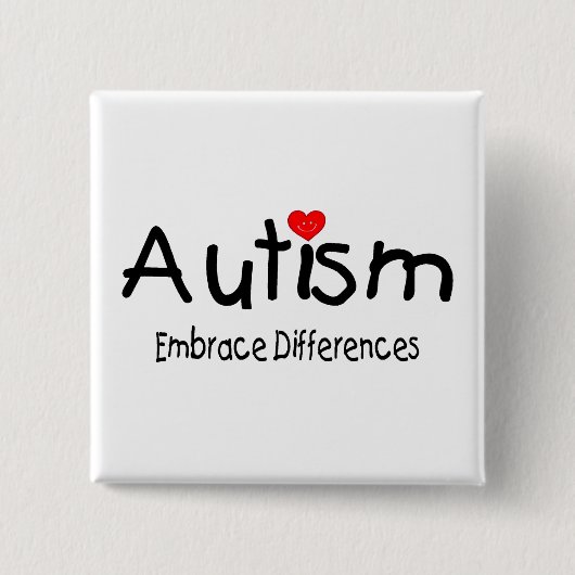Autismus, Embrace-Unterschiede - Maßgeschneiderte Button (Vorderseite)