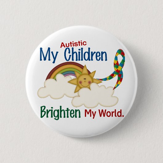 Autismus ERHELLT MEINE WELT1 Kinder Button (Vorderseite)