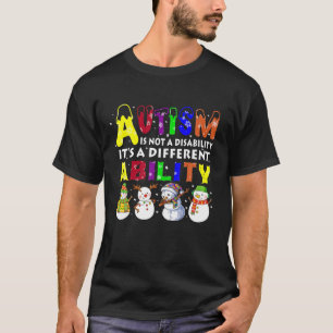 Autismus Fähigkeit Niedlich Snowman Autismus Famil T-Shirt