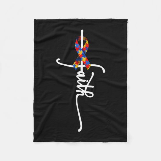 Autismus Faith Cross Autismus Autistic Funny Autis Fleecedecke (Vorderseite)