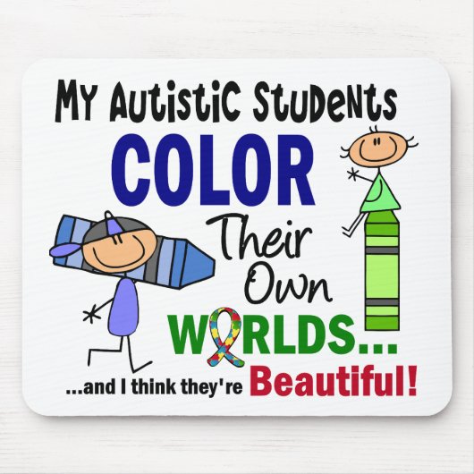 Autismus FARBE IHRE EIGENEN WELTstudenten Mousepad (Vorne)