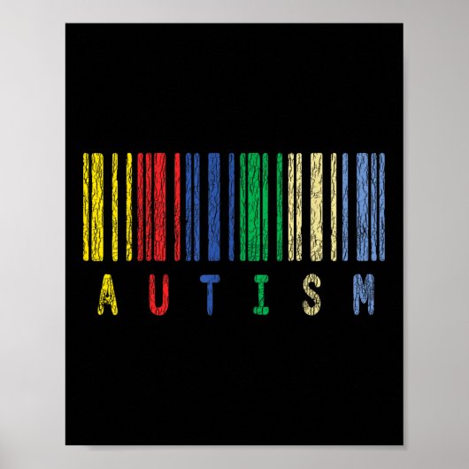 Autismus Farbenfrohe Barcode Unterstützung Autisti Poster (Vorne)