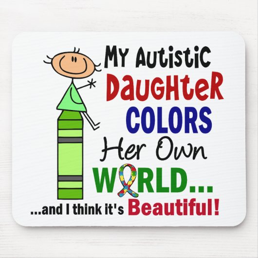 Autismus FÄRBT IHRE EIGENE WELTtochter Mousepad (Vorne)
