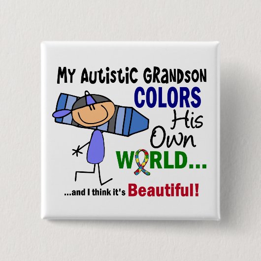Autismus FÄRBT SEINEN EIGENEN WELTenkel Button (Vorderseite)