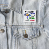 Autismus FÄRBT SEINEN EIGENEN WELTsohn Button (Beispiel)