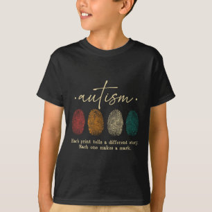 Autismus Fingerabdruck jeder Print erzählt eine an T-Shirt