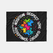 Autismus Frauen Männer respektieren Liebe Unterstü Fleecedecke (Vorderseite (Horizontal))