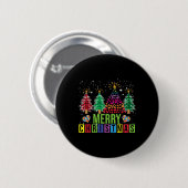 Autismus Frohe Weihnachtsbaum Buffalo Kariert Matc Button (Vorne & Hinten)