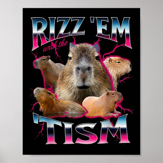 Autismus Funny Rizz Em mit dem Tism Meme Autistic  Poster (Vorne)