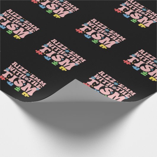 Autismus Funny Rizz Em mit Tism Meme Autistic Geschenkpapier (Ecke)