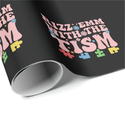 Autismus Funny Rizz Em mit Tism Meme Autistic Geschenkpapier (Rolleneckpunkt)