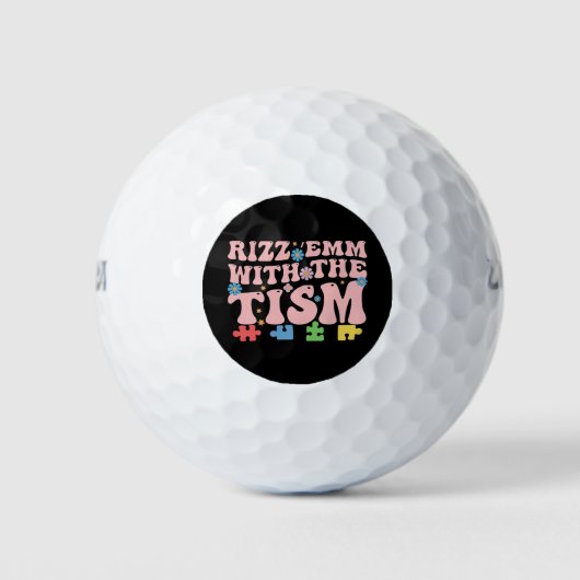 Autismus Funny Rizz Em mit Tism Meme Autistic Golfball (Vorderseite)