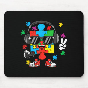 Autismus-Gamer-Puzzle-Kopfhörer-Bewusstsein-Gaming Mousepad
