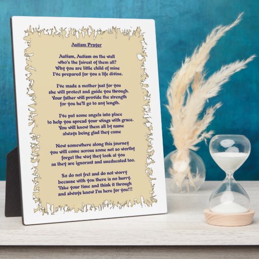 Autismus Gebet Fotoplatte (Seite)