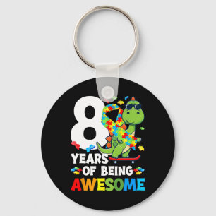 Autismus Geburtstagsparty Acht Jahr alt Autistisch Schlüsselanhänger