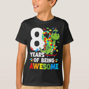 Autismus Geburtstagsparty Acht Jahr alt Autistisch T-Shirt