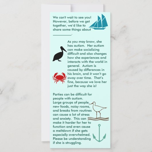 Autismus Gemeinsam Girl Flat Card (Vorderseite)