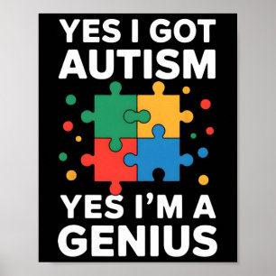 Autismus Genius Puzzle Piece Neurovielfalt Poster