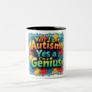 Autismus Genius Zweifarbige Tasse