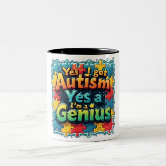Autismus Genius Zweifarbige Tasse (Mittel)