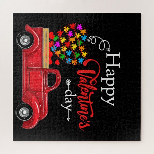 Autismus| Glücklicher Valentinstag Autismus Puzzle (Horizontal)