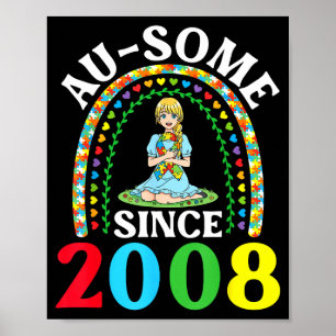 Autismus Großartig Ausome Seit 2008 Frohen 18. Geb Poster