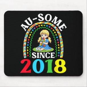 Autismus Großartig Ausome Seit 2018 Bewusstsein 8. Mousepad