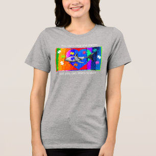 Autismus-Hai-FRAUEN GRAU Tri-Blend Shirt