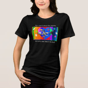 Autismus Hai FRAUEN SCHWARZ Tri-Blend Shirt