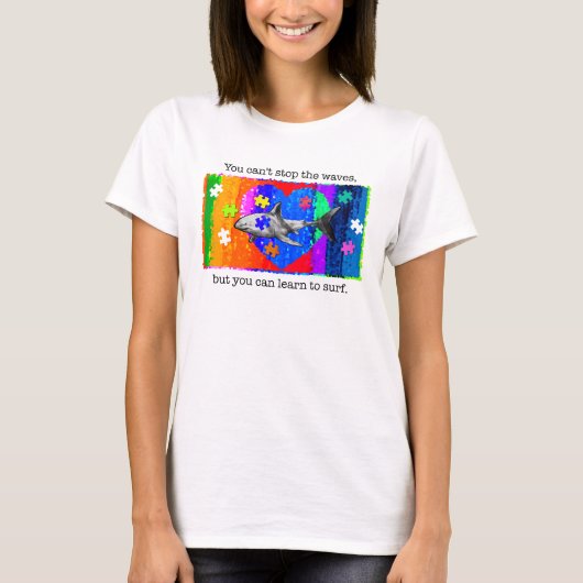 Autismus Hai weiß T-Shirt (Vorderseite)