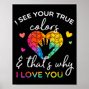 Autismus-Hand Ich sehe deine wahren Farben Bewusst Poster