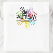 Autismus Handprint Runder Aufkleber (Tasche)