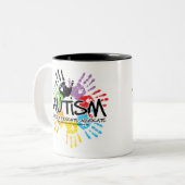 Autismus Handprint Zweifarbige Tasse (Vorderseite Links)