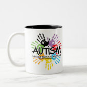 Autismus Handprint Zweifarbige Tasse (Links)