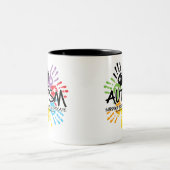 Autismus Handprint Zweifarbige Tasse (Mittel)