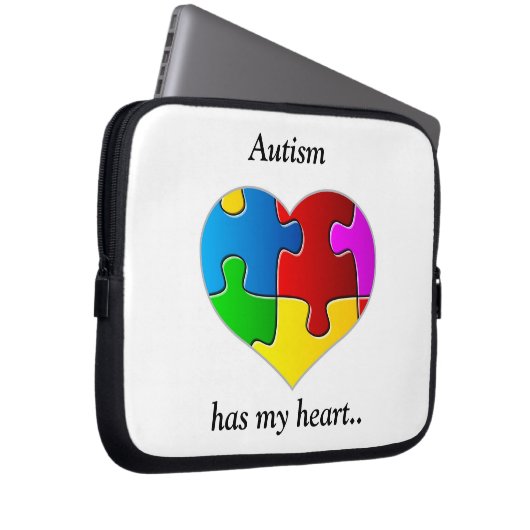 Autismus hat mein Herz….Fall/Hülse Laptopschutzhülle (Vorne Rechts)