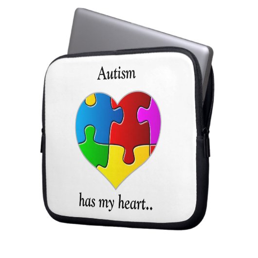 Autismus hat mein Herz….Fall/Hülse Laptopschutzhülle (Vorderseite Links)