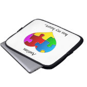 Autismus hat mein Herz….Fall/Hülse Laptopschutzhülle (Vorne Knopf)
