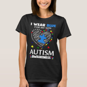 Autismus-Herz Ich trage Blau für meinen Sohn Autis T-Shirt
