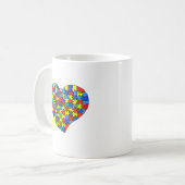 Autismus-Herz Kaffeetasse (Vorderseite Links)